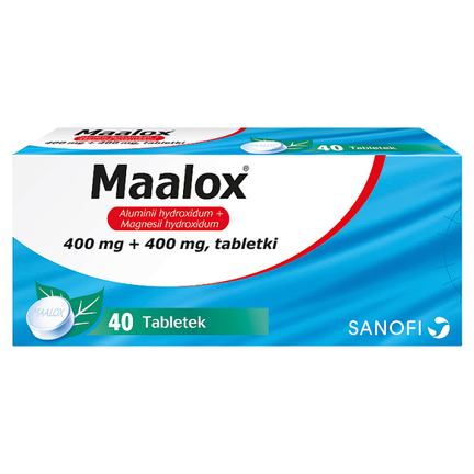 Maalox 400 mg + 400 mg, 40 tabletek - zdjęcie produktu