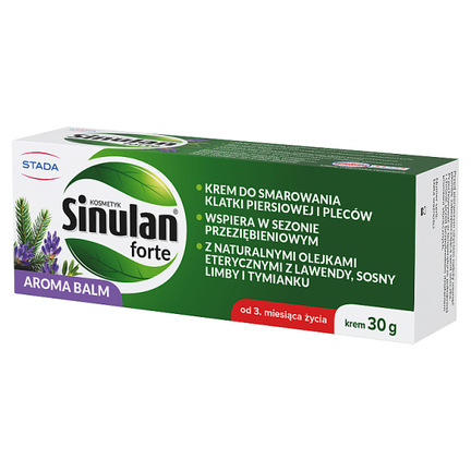 Sinulan Forte Aroma Balm, krem do smarowania klatki piersiowej i pleców od 3. miesiąca życia, 30 g  - KOSMETYK