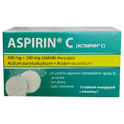 Aspirin C, 10 tabletek musujących (import równoległy Allpharm) - zdjęcie produktu