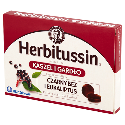 Herbitussin kaszel i gardło, 12 tabletek do ssania - SUPLEMENT DIETY