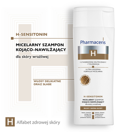 Pharmaceris H Sensitonin, micelarny szampon kojąco-nawilżający do skóry wrażliwej, 250 ml - SZAMPON