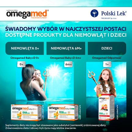 Omegamed baby+D, 6m+, 30 kapsułek twist-off - Dziecko, Niemowlę