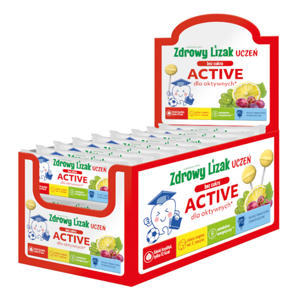 Zdrowy Lizak Uczeń Active, bez cukru, 40 sztuk - zdjęcie produktu