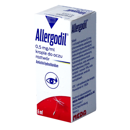 Allergodil 0,5 mg/ml, krople do oczu, roztwór, 6 ml - zdjęcie produktu