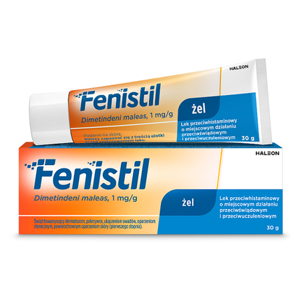 Fenistil 0,1%, żel, 30 g - Przeciwalergiczne, Przeciwświądowe, Przeciwzapalne, Łagodzące