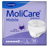 Majtki chłonne MoliCare Premium Mobile, 8/10 kropli, rozmiar L, 14 sztuk