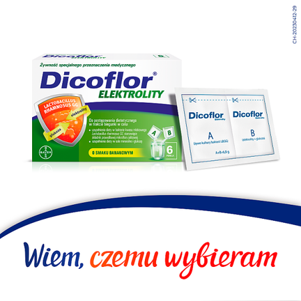 Dicoflor Elektrolity, 6 porcji (12 saszetek) - Układ pokarmowy