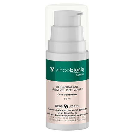 Vincobiosis Acneic Dermobalans, krem-żel do twarzy, cera trądzikowa, 50 ml - KOSMETYK