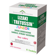 Tretussin Junior, lizaki o smaku malinowym, 8 sztuk