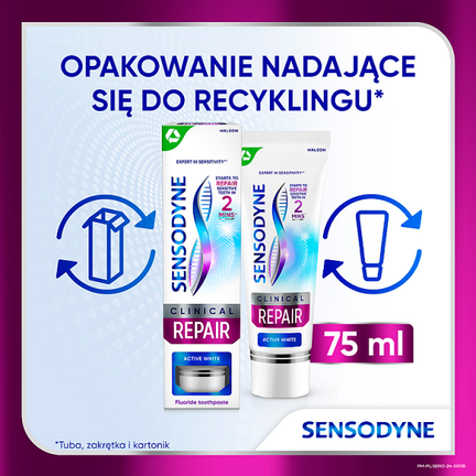Sensodyne Clinical Repair Active White, pasta do zębów, 75 ml - Apteline.pl