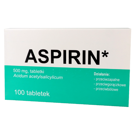 Aspirin 500 mg, 100 tabletek (import równoległy Delfarma) - zdjęcie produktu