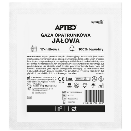 Gaza opatrunkowa jałowa APTEO, 1 m2 - zdjęcie produktu