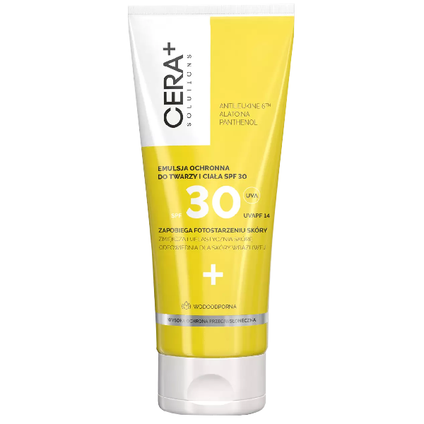 SYNOPTIS PHARMA CERA PLUS Solutions, emulsja ochronna do twarzy i ciała SPF 30, 200 ml — Składniki i ocena