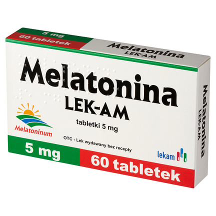 Melatonina LEK-AM 5 mg, 60 tabletek  - PRODUKT LECZNICZY NIEREFUNDOWANY OTC