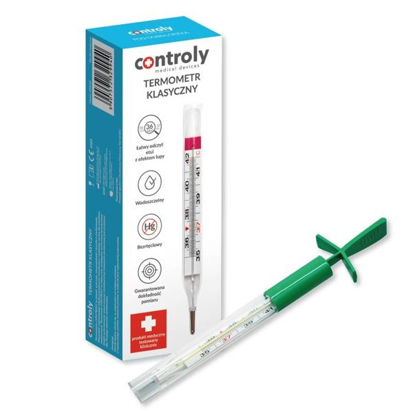 Termometr lekarski bezrtęciowy z efektem lupy