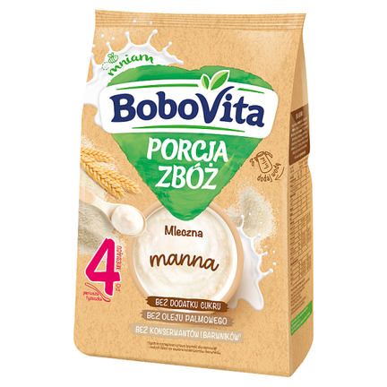 Bobovita Kaszka Porcja Zbóż bezmleczna manna po 4 miesiącu, 210 g - zdjęcie produktu