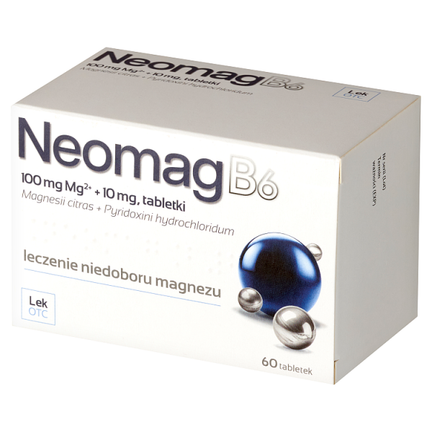 Neomag B6, 100 mg+10 mg, 60 tabletek - PRODUKT LECZNICZY NIEREFUNDOWANY OTC