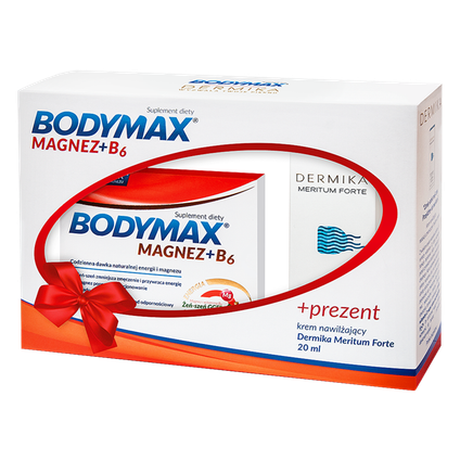 ORKLA HEALTH Zestaw promocyjny Bodymax magnez + B6, 60 tabletek + krem Dermika