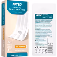 Apteo, paski do zamykania ran, 6 mm x 75 mm, 3 sztuki