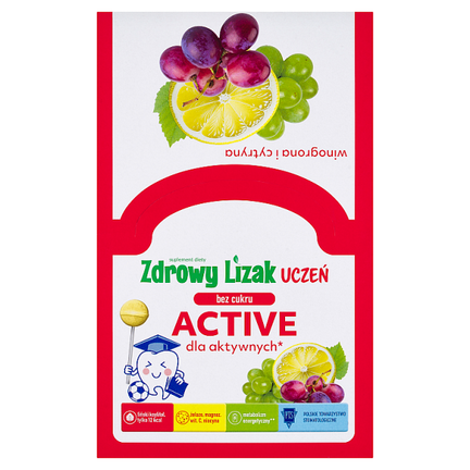 Zdrowy Lizak Uczeń Active, bez cukru, 40 sztuk - zdjęcie produktu