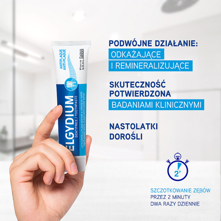 Elgydium Anti-Plaque, antybakteryjna pasta do zębów, 75 ml - Dorosły