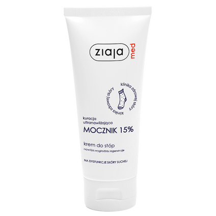 ZIAJA Ziaja Med, Kuracja ultranawilżająca mocznik 15% krem do stóp, 100 ml — Składniki i ocena