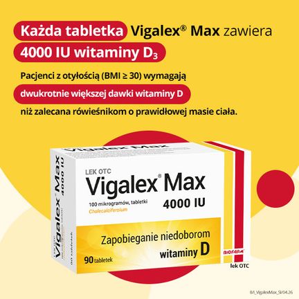 Vigalex Max 4000 IU, 90 tabletek  - TABLETKI