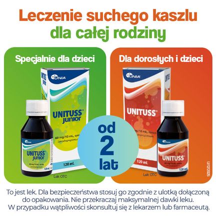 Unituss 60 mg/10 ml, syrop, 120 ml - Dorosły, Dziecko