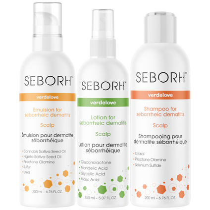 FARMACIA VERDE Verdelove Seborh szampon + emulsja + płyn do skóry głowy, zestaw