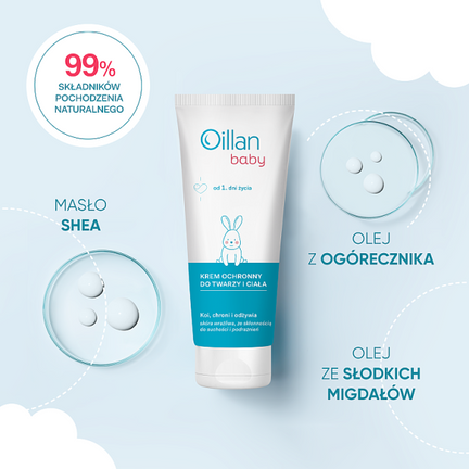 Oillan Baby Krem ochronny do twarzy i ciała, 75 ml