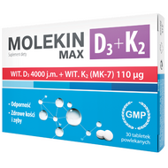 Molekin D3 + K2 Max, 30 tabletek powlekanych