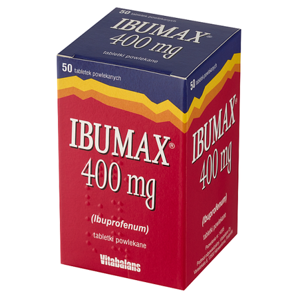 Ibumax 400 mg, 50 tabletek powlekanych - PRODUKT LECZNICZY NIEREFUNDOWANY OTC