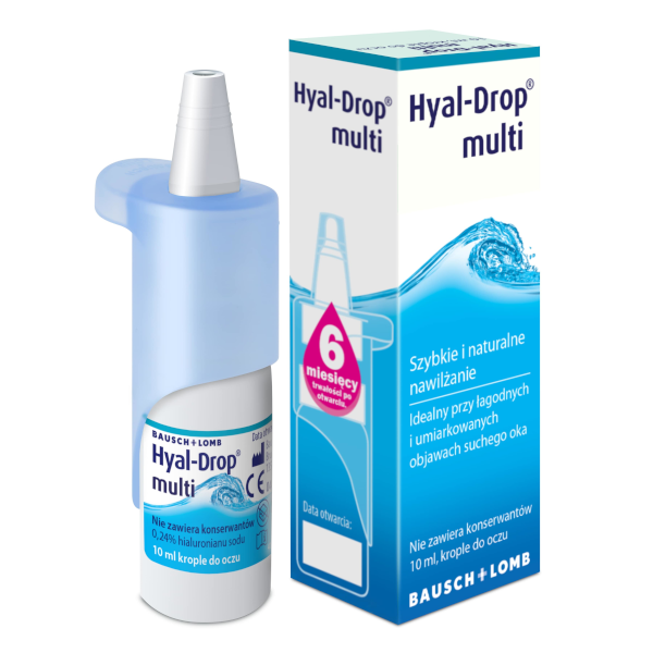 Hyal-Drop Multi, nawilżające krople do oczu i soczewek, 10 ml