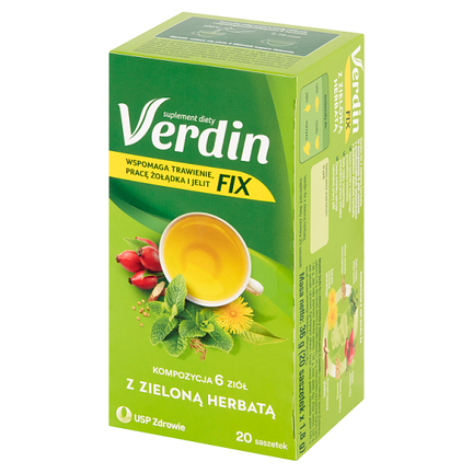 Verdin Fix z zieloną herbatą, 20 saszetek - SUPLEMENT DIETY