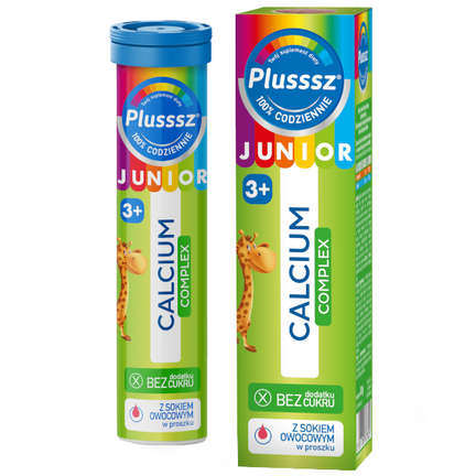 Plusssz Junior Calcium Complex, 20 tabletek musujących - zdjęcie produktu