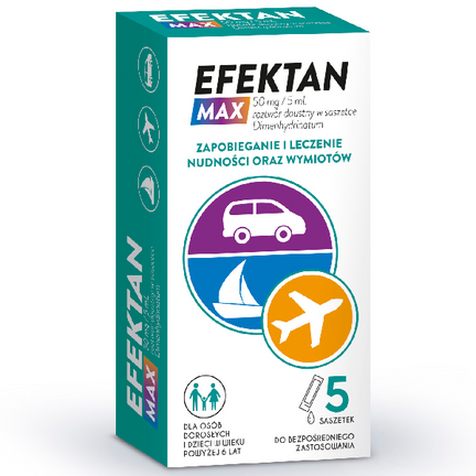 Efektan Max, 50 mg/5 mL, roztwór doustny w saszetce, 5 saszetek - zdjęcie produktu