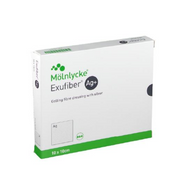 Exufiber Ag+, 10 cm x 10 cm, opatrunek ze srebrem, 1 opatrunek