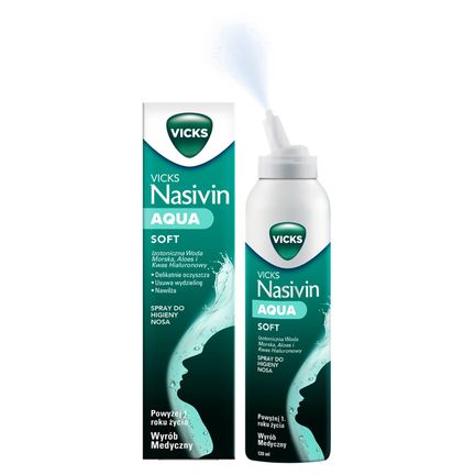 Vicks, Nasivin Aqua Soft, spray, 120 ml - zdjęcie produktu