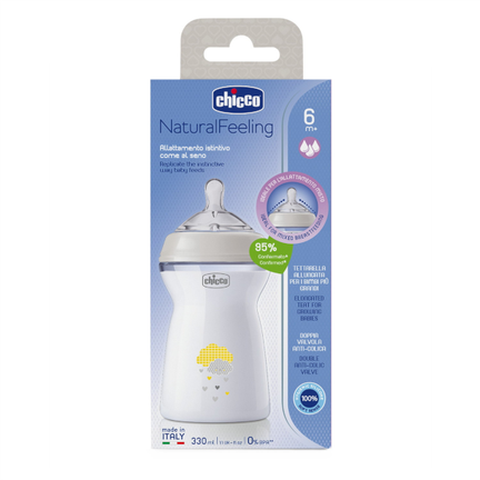 Chicco Naturalfeeling 6+, butelka 330 ml, 1 sztuka - zdjęcie produktu