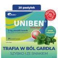 Uniben 3 mg, smak miętowy, 20 pastylek twardych - PRODUKT LECZNICZY NIEREFUNDOWANY OTC