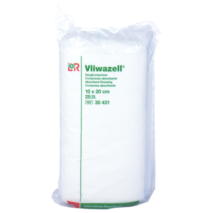 Vliwazell, 10 cm x 20 cm, wysoce chłonny kompres, niejałowy, 25 sztuk - zdjęcie produktu