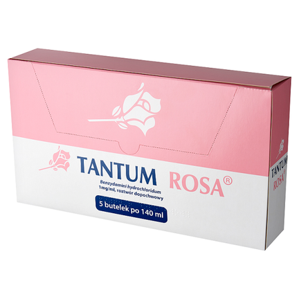 Tantum Rosa  1mg/ml, roztwór dopochwowy, 5 butelek po 140 ml - 5909991258528