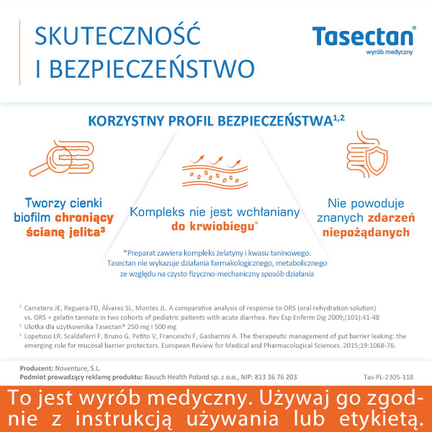 Tasectan 500 mg, 15 kapsułek - Ochronne, Przeciwbiegunkowe, Łagodzące