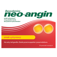 Benzydamine neo-angin smak cytrynowy, 3 mg, 20 pastylek twardych