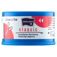 TZMO, przylepiec tkaninowy classic, 2,5 cm x 5 m, 1 rolka