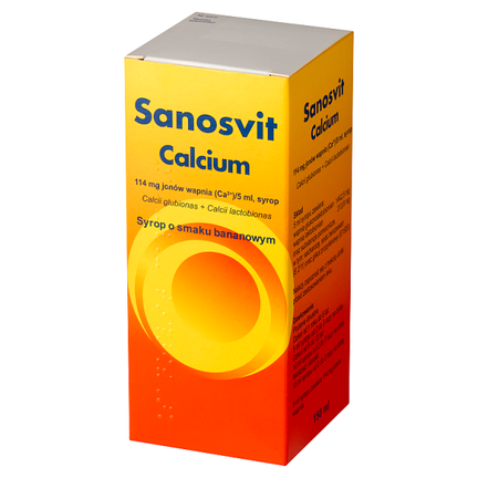 Sanosvit Calcium 114 mg jonów wapnia/ 5 ml, syrop, 150 ml - 5909990251612