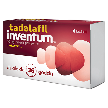 Tadalafil Inventum, 10 mg, 4 tabletki powlekane - PRODUKT LECZNICZY NIEREFUNDOWANY OTC