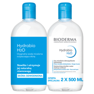 Zestaw: Bioderma Hydrabio H2O, woda micelarna, 2 x 500 ml