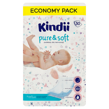 Kindii, Podkłady higieniczne Pure & Soft, 30 sztuk - zdjęcie produktu