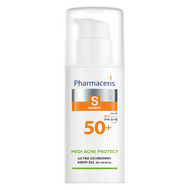 Pharmaceris S Medi Acne Protect, ochronny krem-żel do twarzy dla skóry trądzikowej SPF 50+, 50 ml